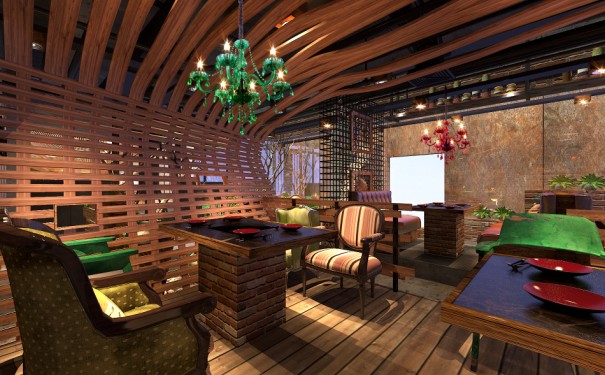 特色火鍋店裝修效果-第3張圖片-上海古都建筑設計集團