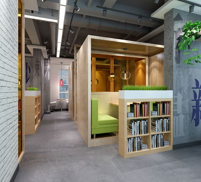 650平方英語教育培訓(xùn)機(jī)構(gòu)設(shè)計裝修-第5張圖片-上海古都建筑設(shè)計集團(tuán)