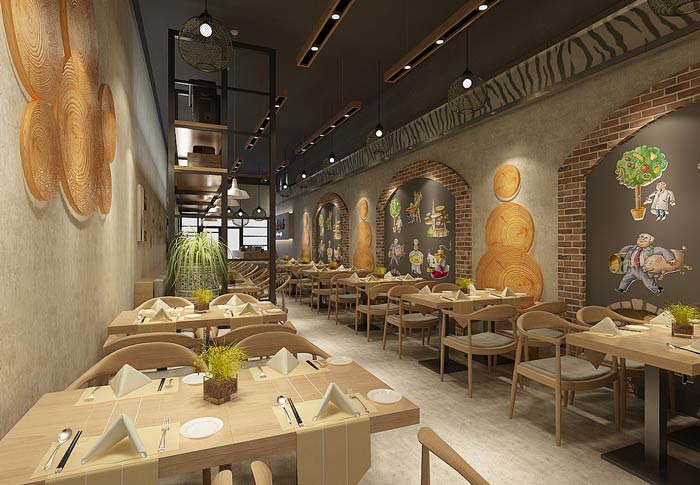 109平米面館裝修設(shè)計(jì)效果-第5張圖片-上海古都建筑設(shè)計(jì)集團(tuán)