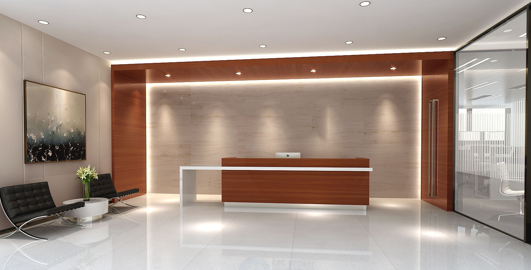 虹橋商務中心700平米中式風格辦公室設計-第3張圖片-上海古都建筑設計集團