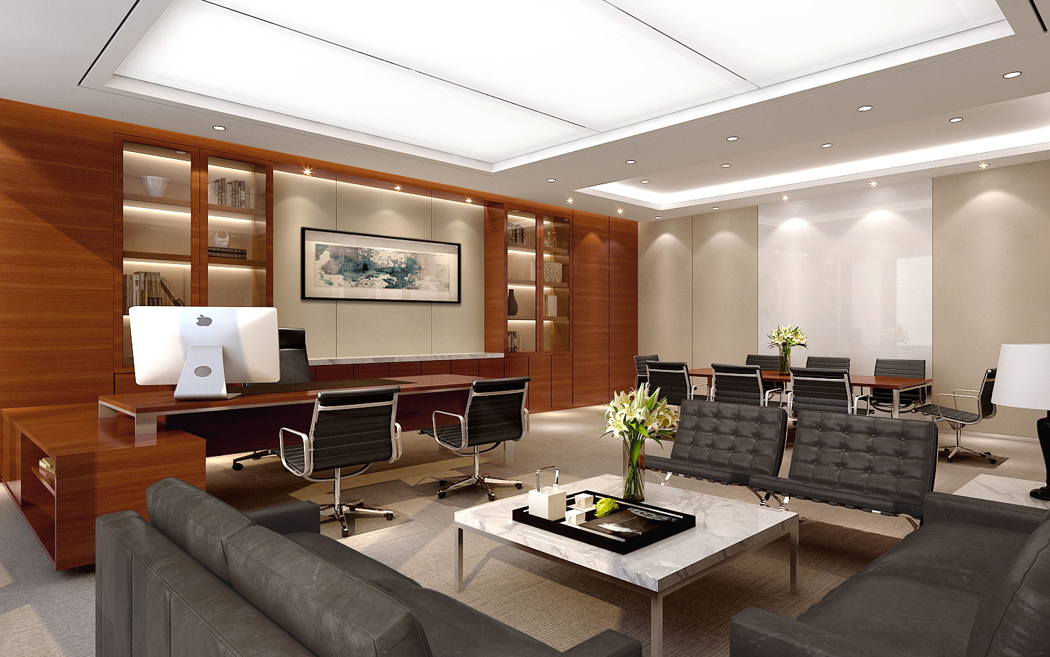 虹橋商務中心700平米中式風格辦公室設計-第4張圖片-上海古都建筑設計集團