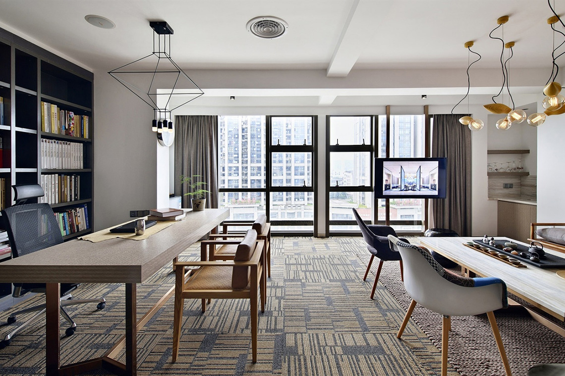 新中式風格總經理辦公室設計裝修圖-第3張圖片-上海古都建筑設計集團 新中式風格總經理辦公室設計裝修圖-第3張圖片-上海古都建筑設計集團