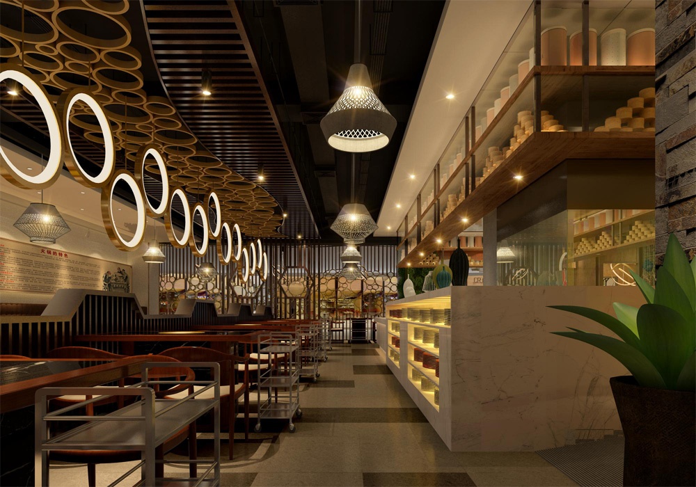 新中式餐飲店裝潢設計效果-第6張圖片-上海古都建筑設計集團