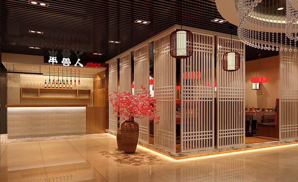 大氣火鍋店裝潢設(shè)計效果-第4張圖片-上海古都建筑設(shè)計集團