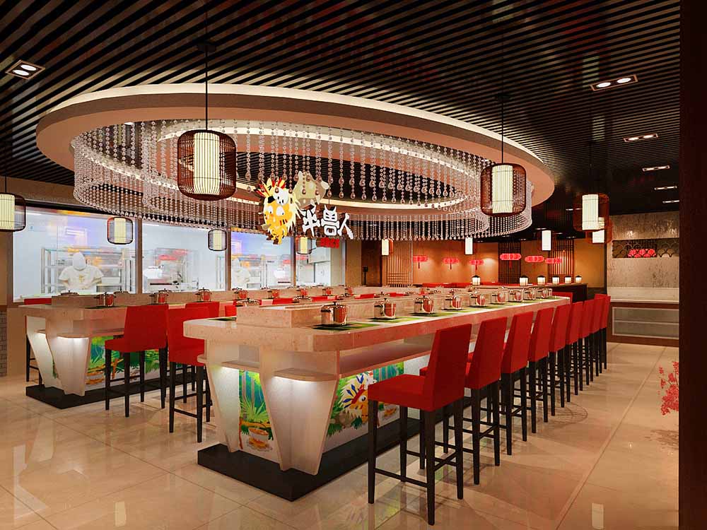 大氣火鍋店裝潢設(shè)計效果-第3張圖片-上海古都建筑設(shè)計集團
