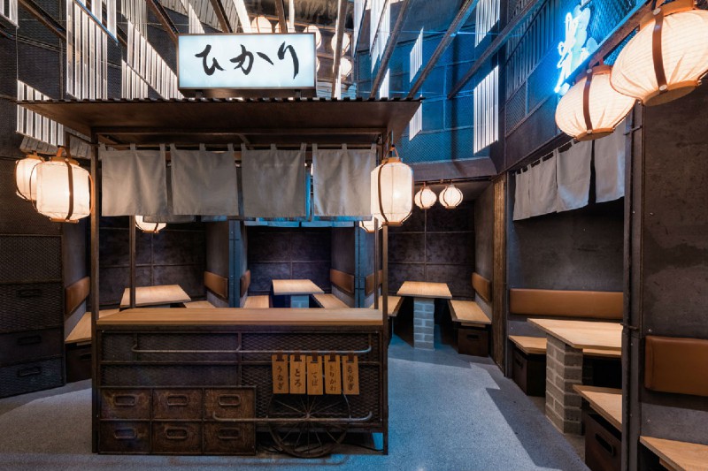 loft風(fēng)格日式料理店鋪設(shè)計裝潢效果圖-第2張圖片-上海古都建筑設(shè)計集團(tuán)