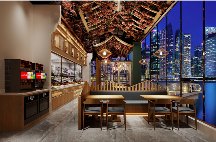 800平餐廳設計裝修效果圖-第3張圖片-上海古都建筑設計集團