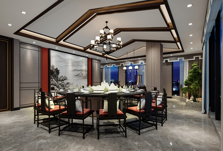 800平餐廳設計裝修效果圖-第5張圖片-上海古都建筑設計集團
