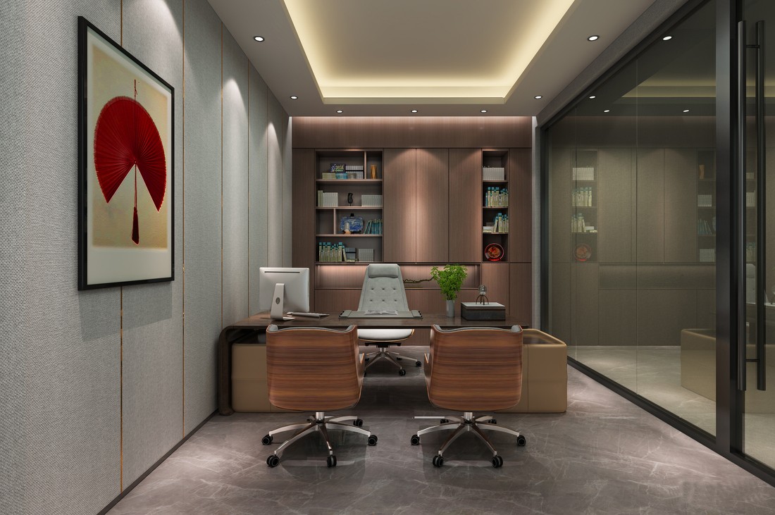 浦東辦公樓裝修設計400平環保公司-第3張圖片-上海古都建筑設計集團