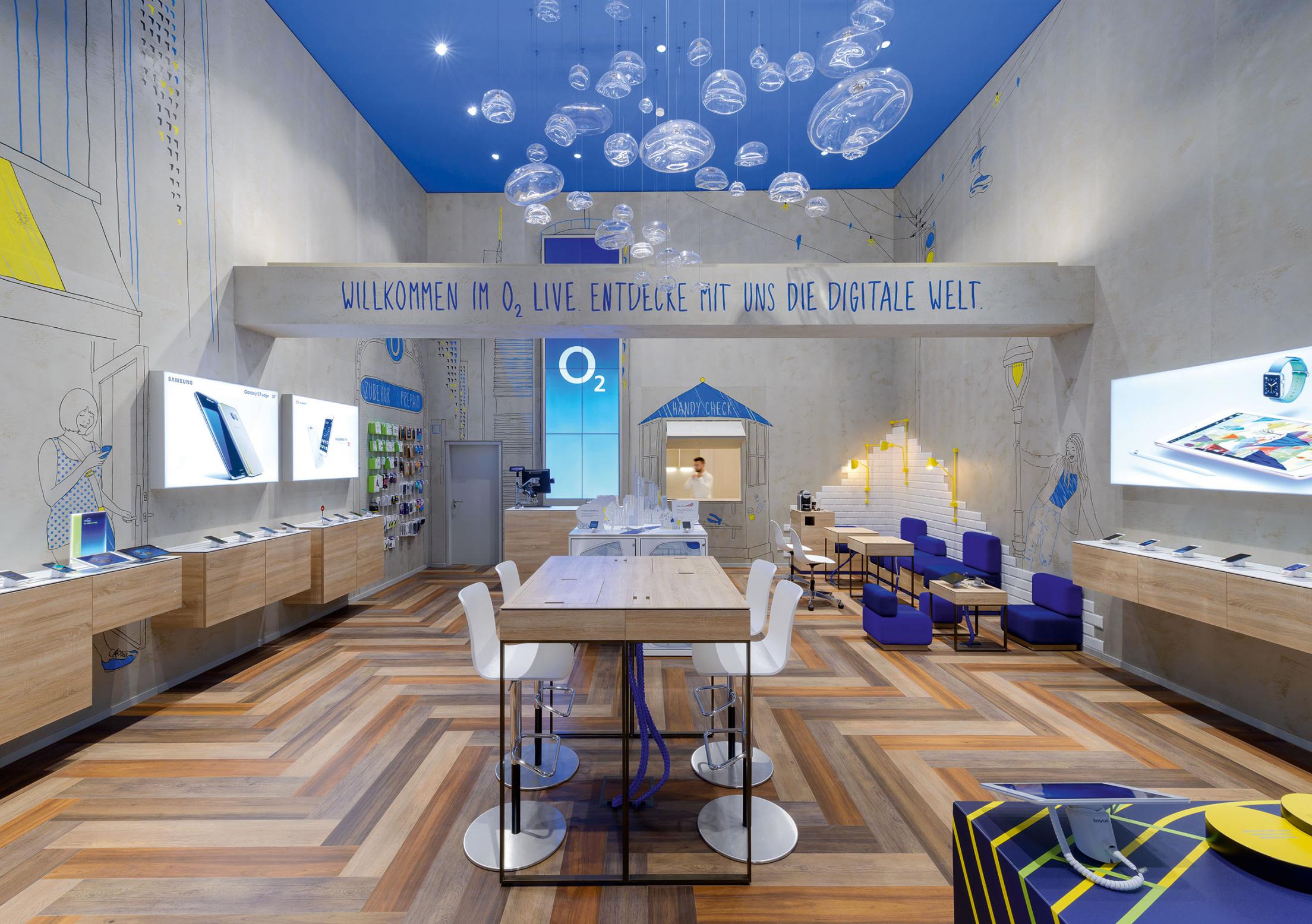 普陀區90平藍白色調手機營業廳辦公室裝修設計-第3張圖片-上海古都建筑設計集團 普陀區90平藍白色調手機營業廳辦公室裝修設計-第3張圖片-上海古都建筑設計集團