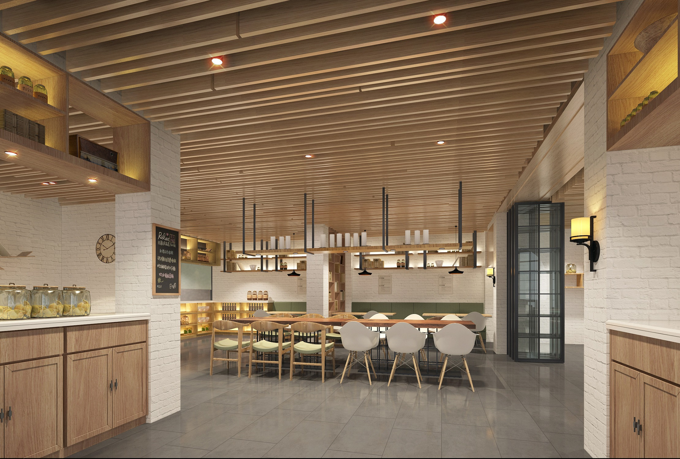 浦東新區120平北歐風格餐廳裝修設計-第5張圖片-上海古都建筑設計集團