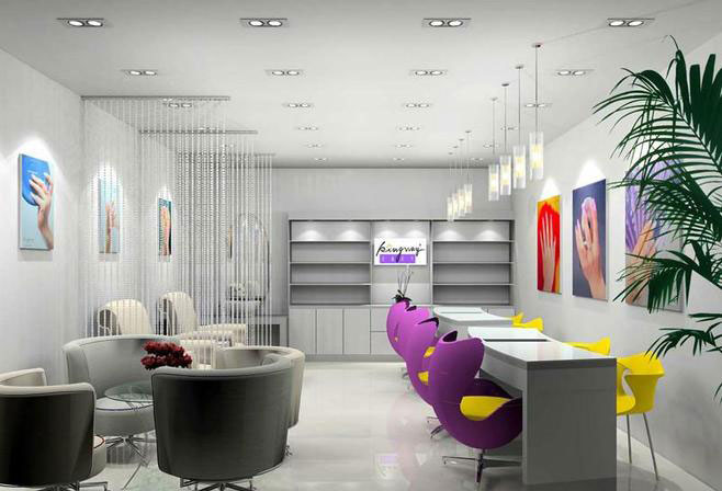 清新簡約美甲店裝修設計-第2張圖片-上海古都建筑設計集團