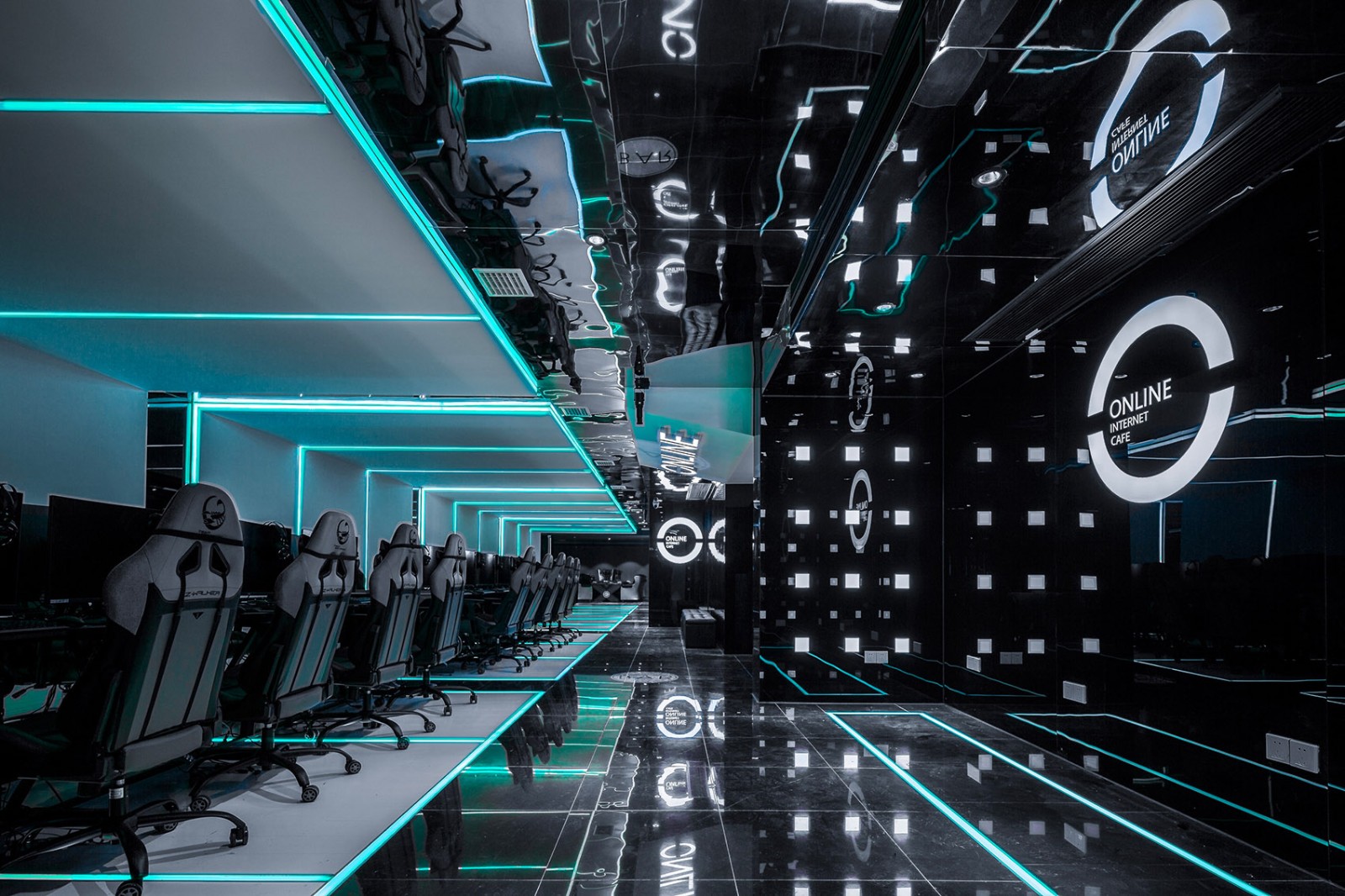 科技電競風格網吧裝修設計-第3張圖片-上海古都建筑設計集團