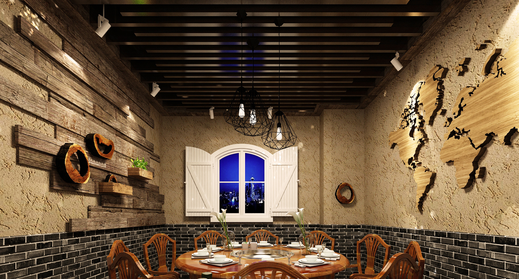 復古工業風火鍋店裝修設計-第5張圖片-上海古都建筑設計集團