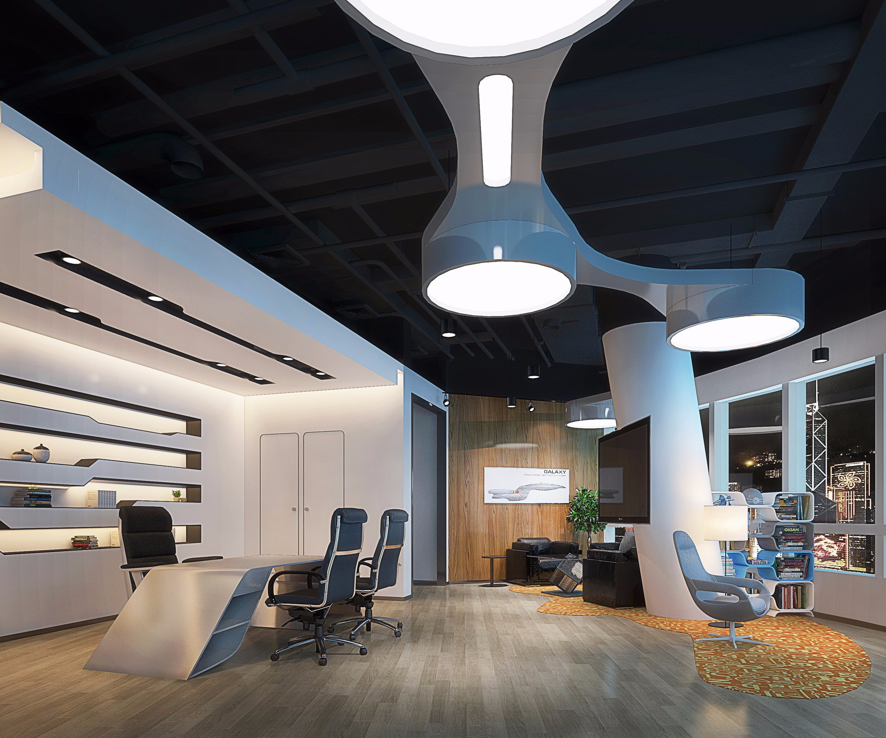 普陀區現代科技風格辦公室裝修設計-第1張圖片-上海古都建筑設計集團