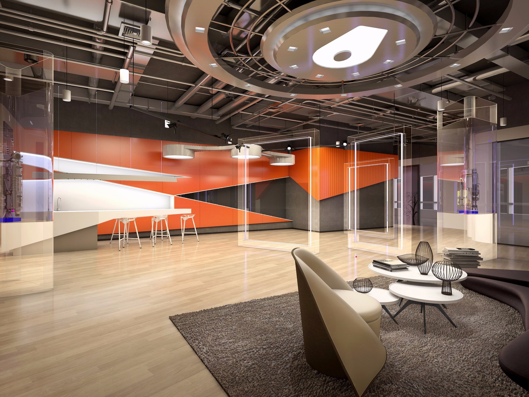 普陀區現代科技風格辦公室裝修設計-第7張圖片-上海古都建筑設計集團