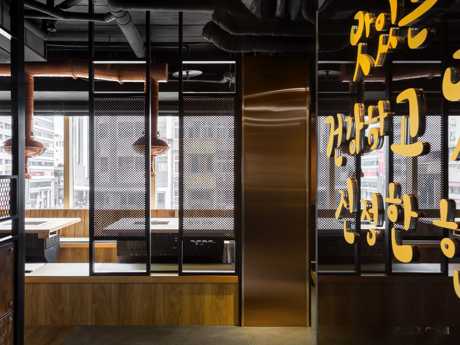 現代簡約工業風韓式烤肉店裝修設計-第2張圖片-上海古都建筑設計集團