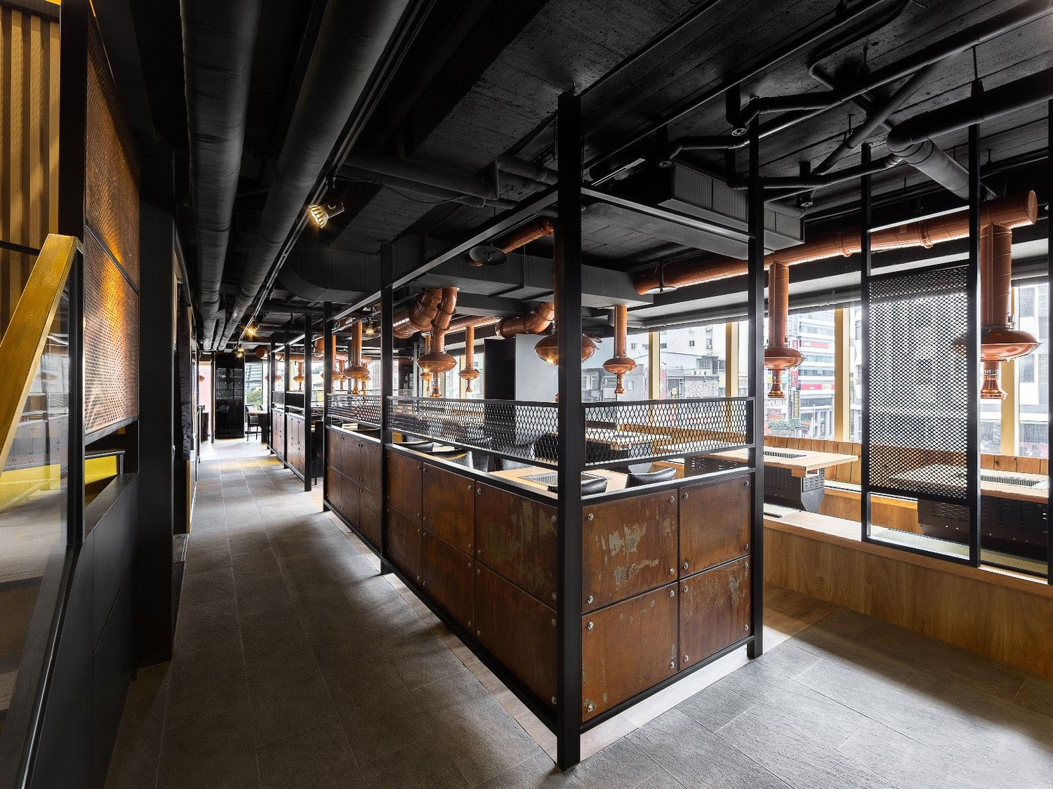 現代簡約工業風韓式烤肉店裝修設計-第3張圖片-上海古都建筑設計集團