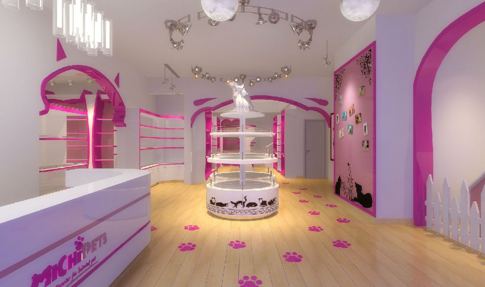 粉色可愛系寵物一體店裝修設計-第1張圖片-上海古都建筑設計集團 粉色可愛系寵物一體店裝修設計-第1張圖片-上海古都建筑設計集團