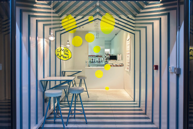 時(shí)尚簡約奶茶店裝修設(shè)計(jì)-第2張圖片-上海古都建筑設(shè)計(jì)集團(tuán)