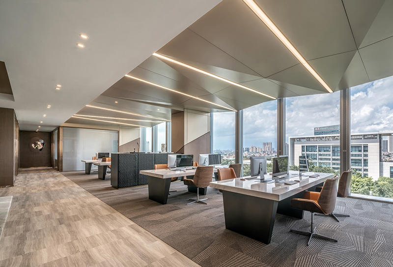 浦東新區1800平米金融企業辦公室裝修設計圖-第2張圖片-上海古都建筑設計集團