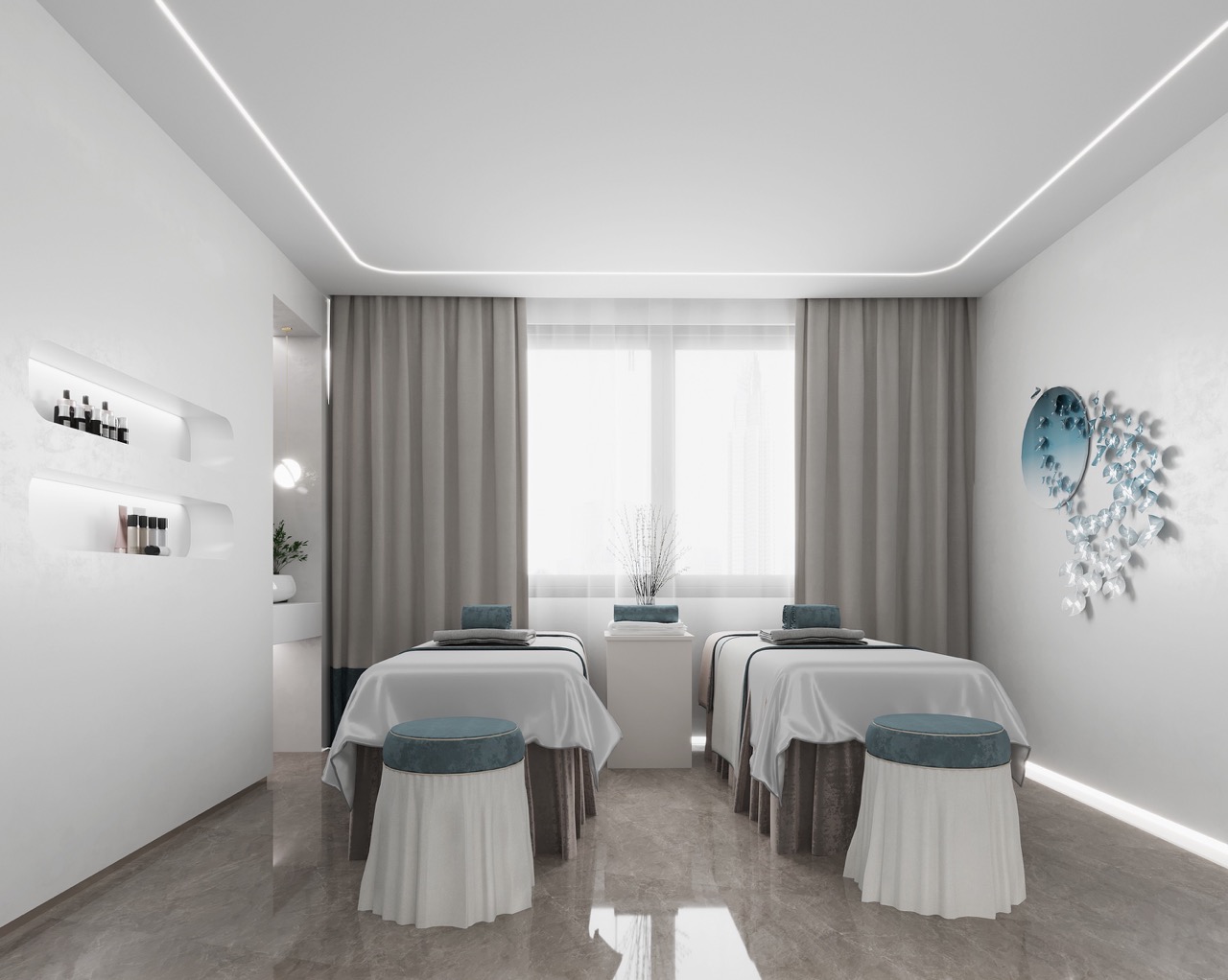 徐匯區1080平美容機構設計布局效果-第2張圖片-上海古都建筑設計集團