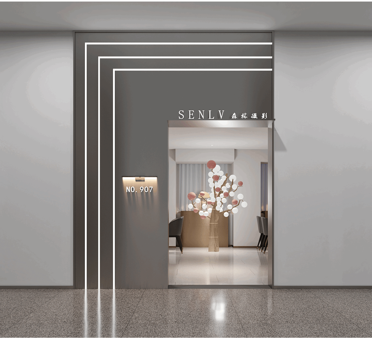 松江區1230平婚紗攝影設計布局效果-第2張圖片-上海古都建筑設計集團