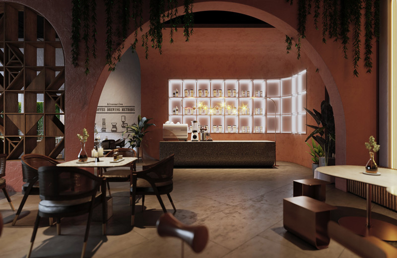 500平米咖啡廳設計裝修布局效果-第2張圖片-上海古都建筑設計集團