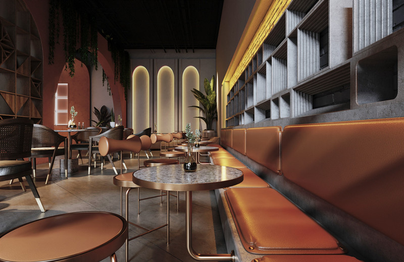 500平米咖啡廳設計裝修布局效果-第3張圖片-上海古都建筑設計集團