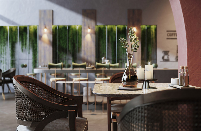 500平米咖啡廳設計裝修布局效果-第1張圖片-上海古都建筑設計集團