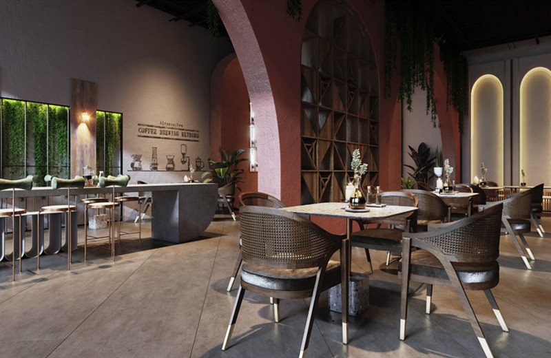 500平米咖啡廳設計裝修布局效果-第4張圖片-上海古都建筑設計集團